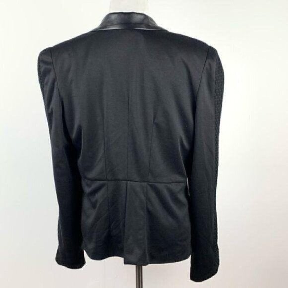Bottom Shop blazer size L Black one button faux leather vegan tuxedo jacket - Picture 5 of 10
